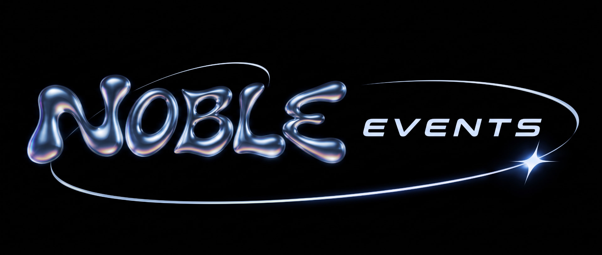 Noble Events chrome wordmark